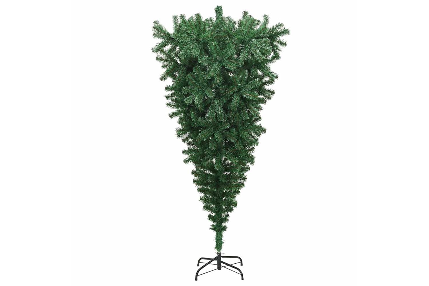 Vidaxl Upside-down Artificial Pre-lit Christmas Tree With Ball Set-5