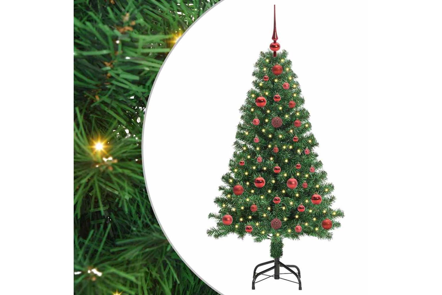 Vidaxl Artificial Christmas Tree With 150 Leds With Stand Green 120 Cm-2