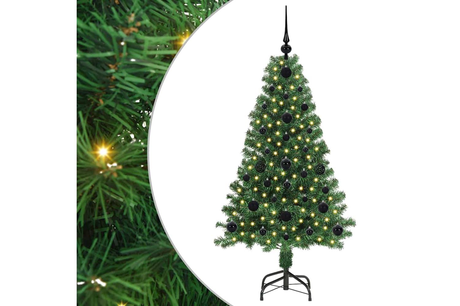 Vidaxl Artificial Christmas Tree With 150 Leds With Stand Green 120 Cm-2
