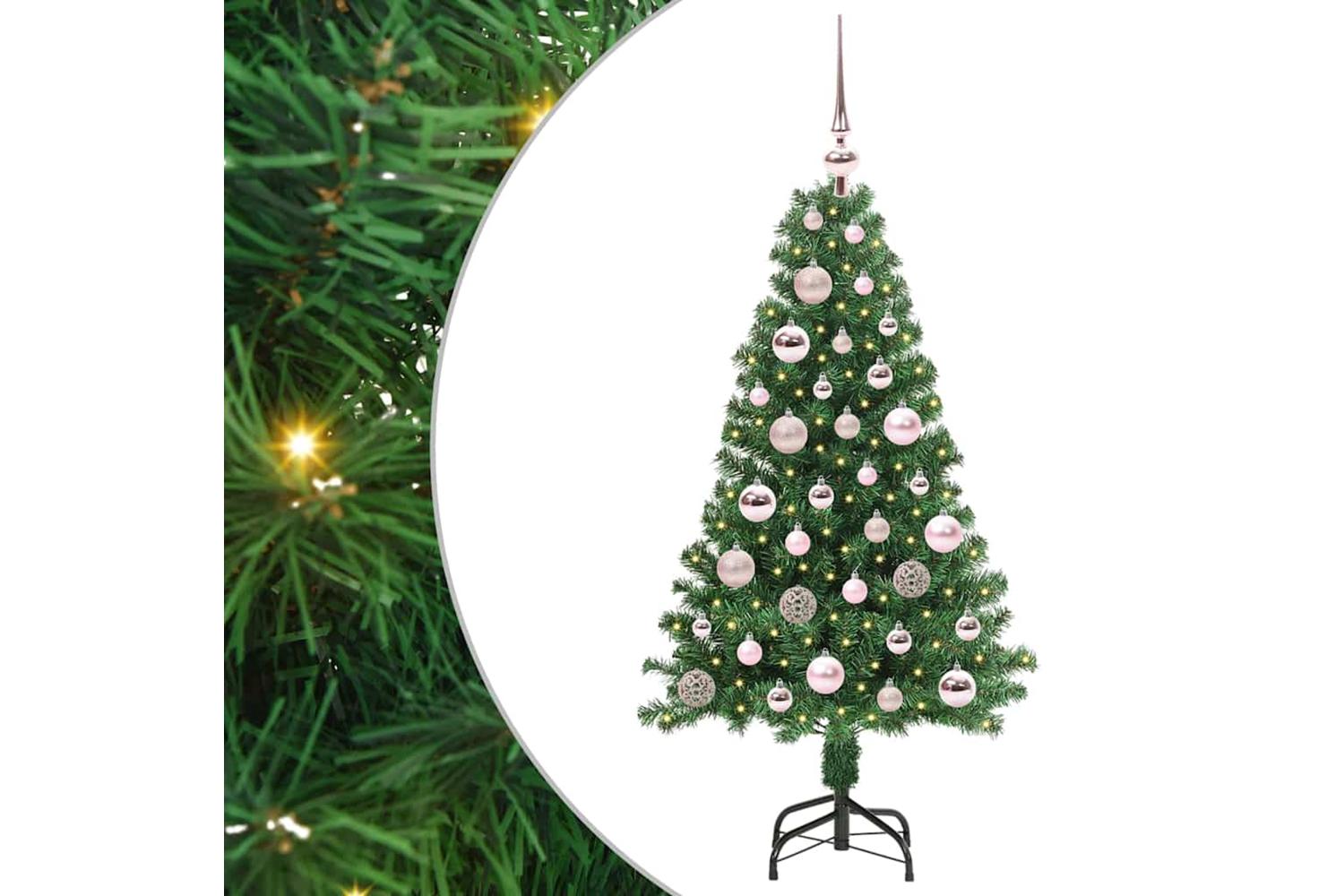 Vidaxl Artificial Christmas Tree With 150 Leds With Stand Green 120 Cm-2