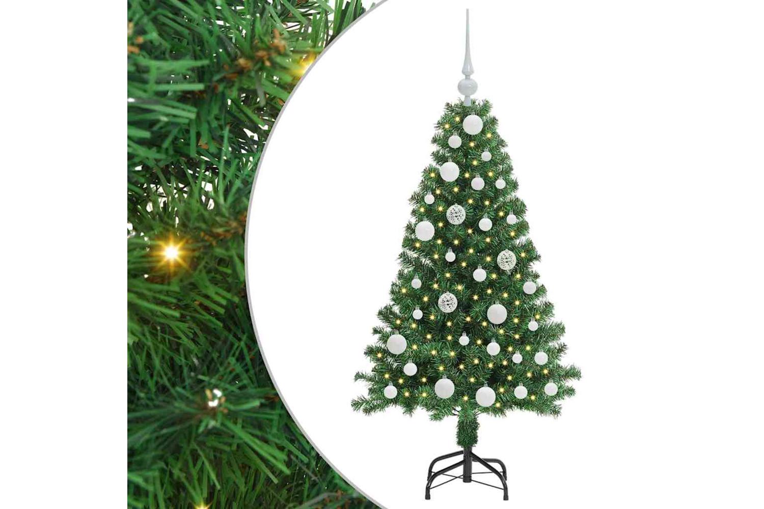 Vidaxl Artificial Christmas Tree With 150 Leds With Stand Green 120 Cm-2