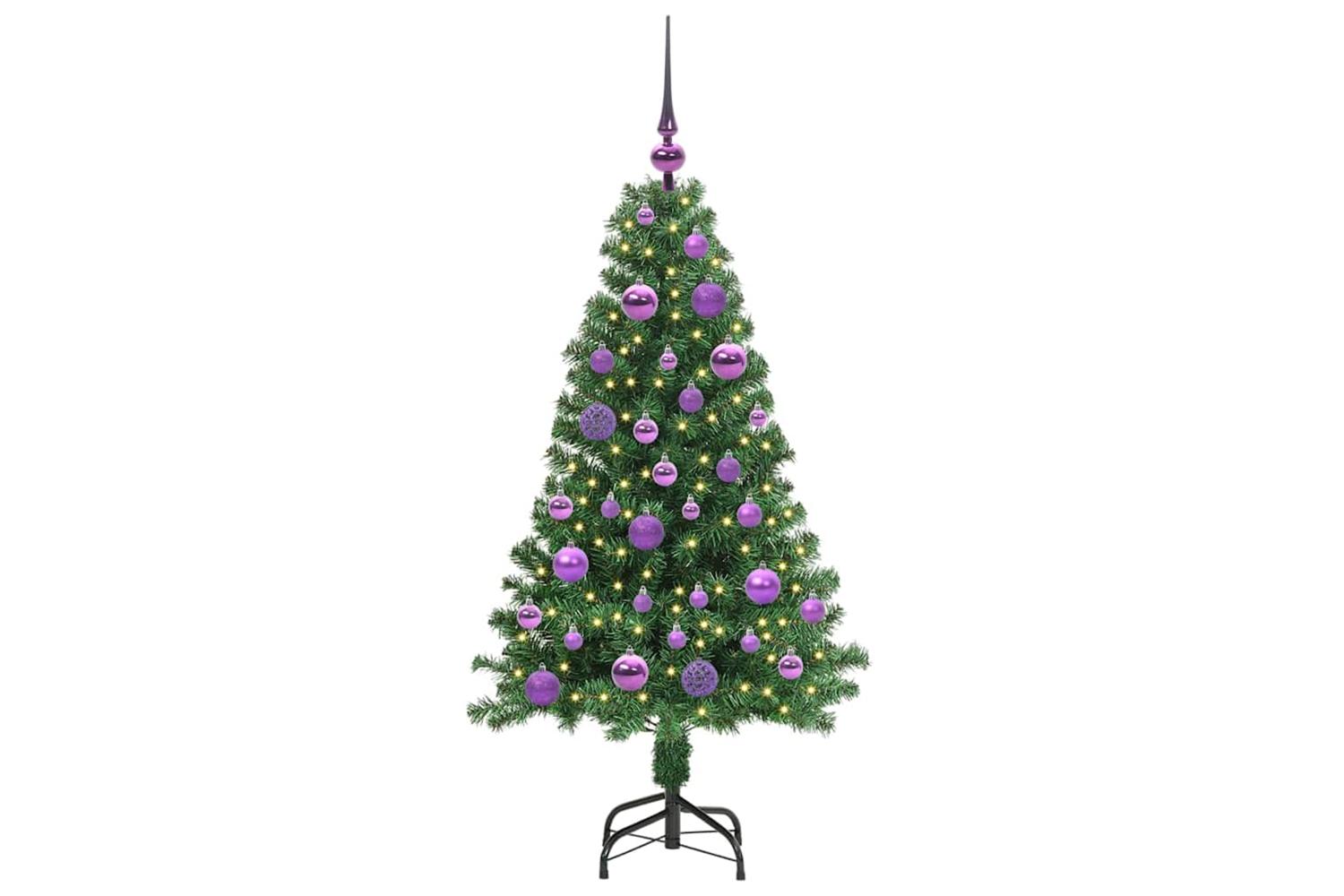 Vidaxl Artificial Christmas Tree With 150 Leds With Stand Green 120 Cm-3