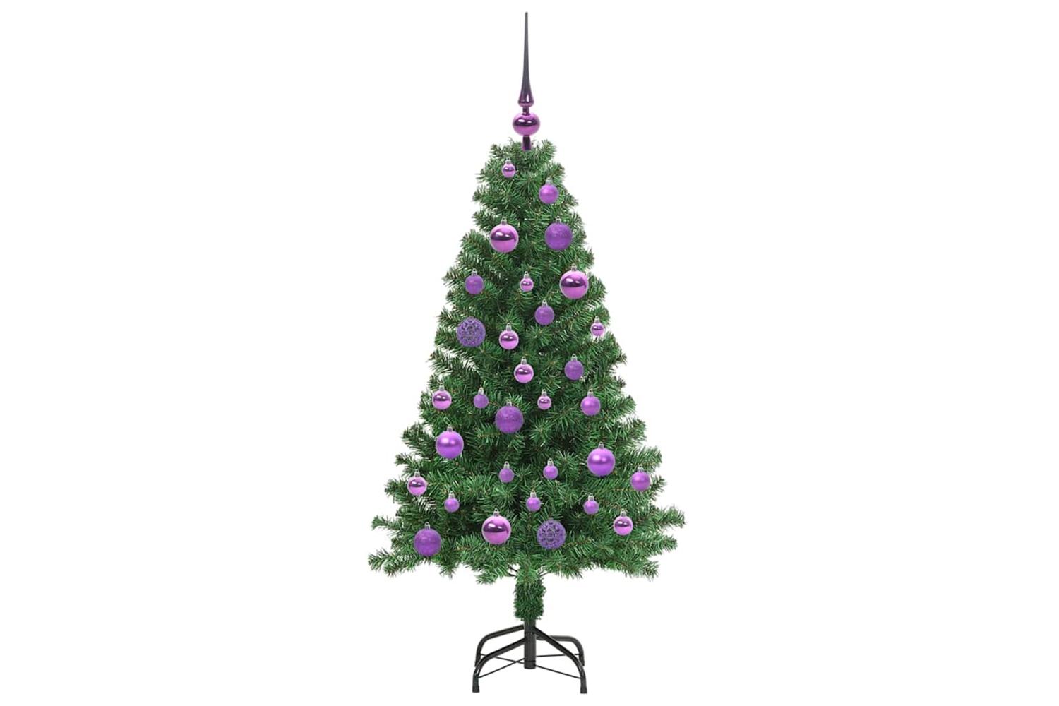 Vidaxl Artificial Christmas Tree With 150 Leds With Stand Green 120 Cm-4