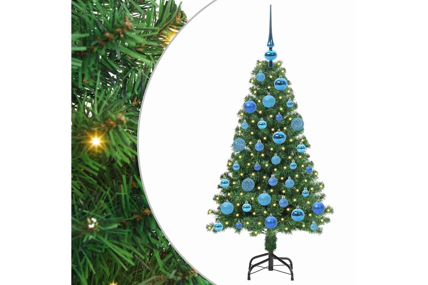 Vidaxl Artificial Christmas Tree With 150 Leds With Stand Green 120 Cm-2