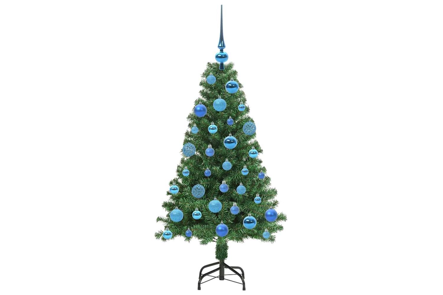 Vidaxl Artificial Christmas Tree With 150 Leds With Stand Green 120 Cm-4