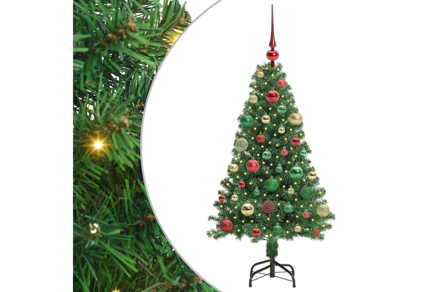Vidaxl Artificial Christmas Tree With 150 Leds With Stand Green 120 Cm-2