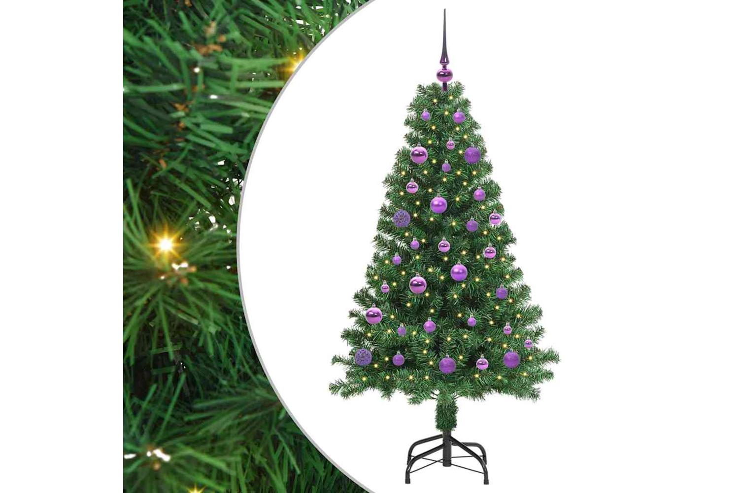 Vidaxl Artificial Christmas Tree With 150 Leds With Stand Green 150 Cm