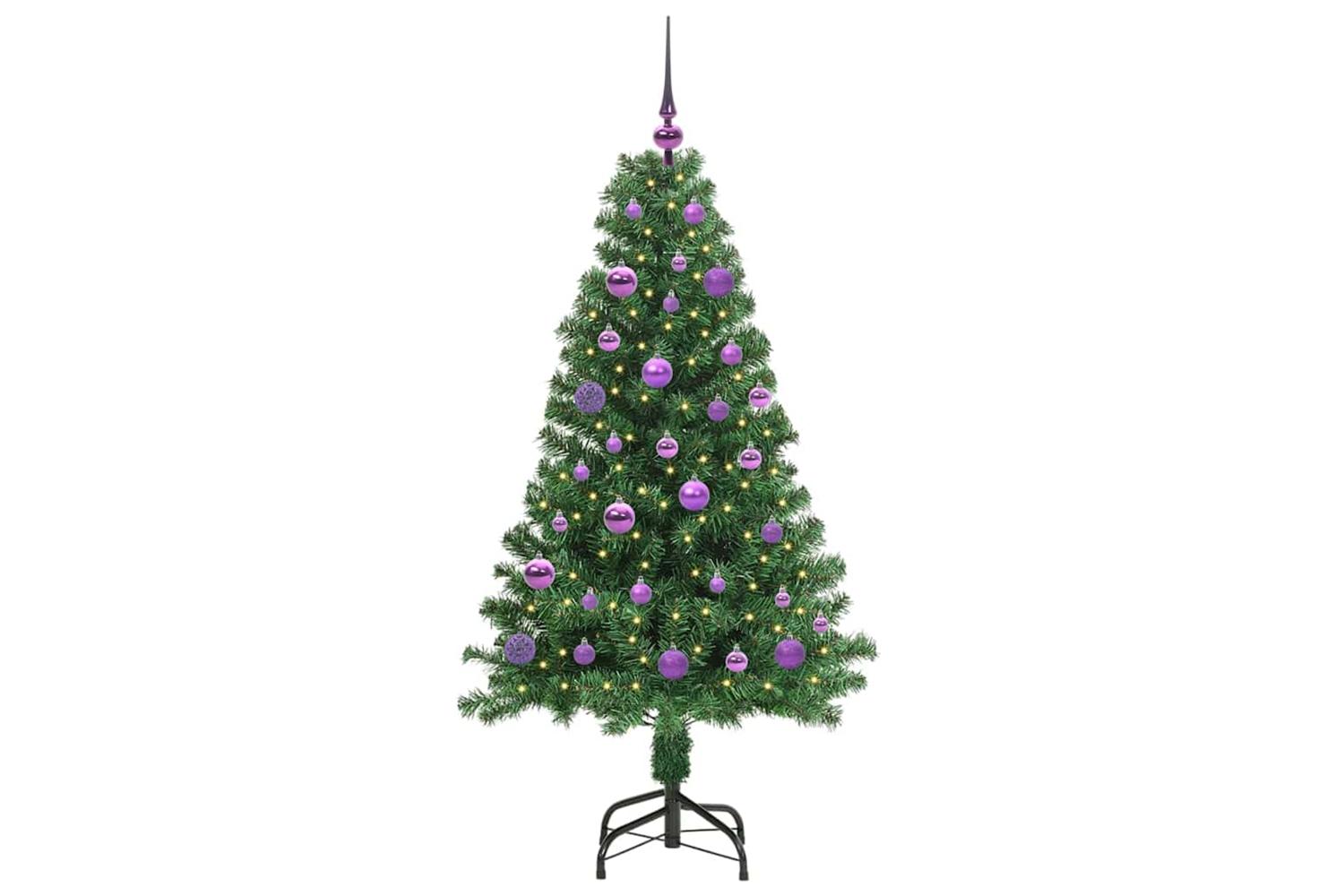 Vidaxl Artificial Christmas Tree With 150 Leds With Stand Green 150 Cm-3