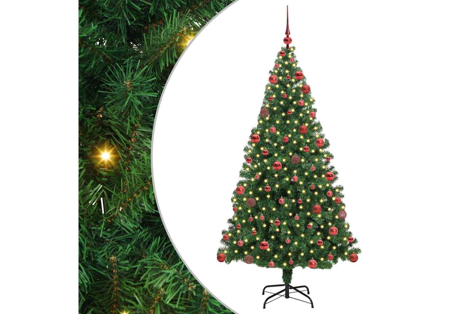 Vidaxl Artificial Christmas Tree With 300 Leds With Stand Green 180 Cm-2