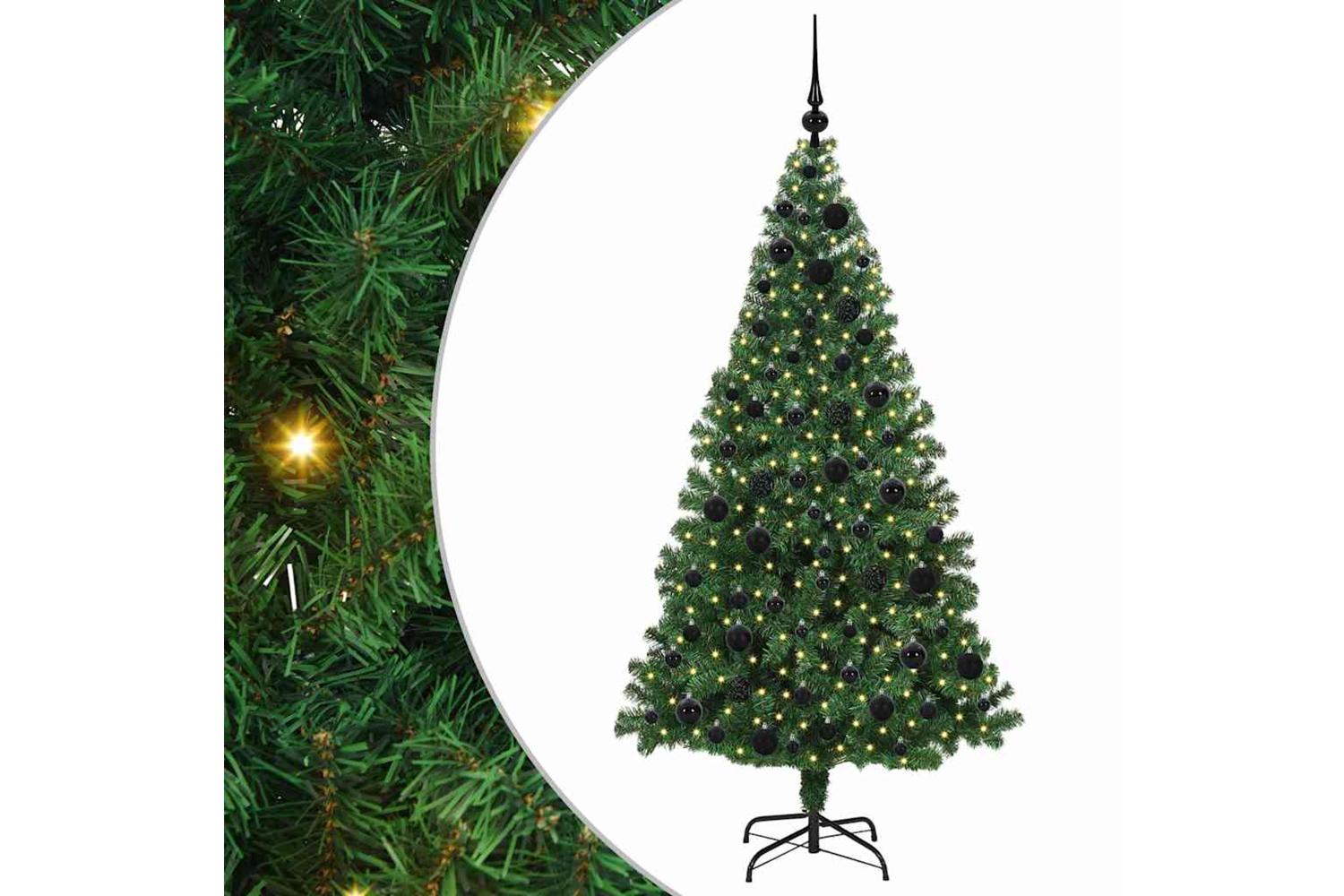 Vidaxl Artificial Christmas Tree With 300 Leds With Stand Green 180 Cm-2