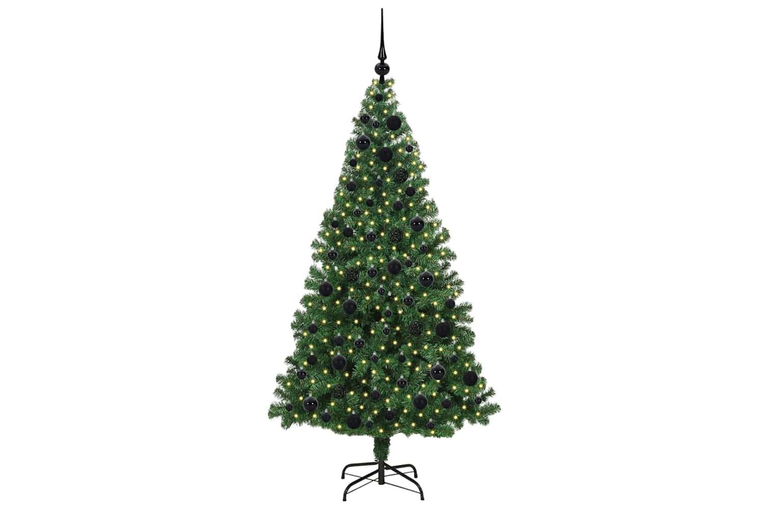 Vidaxl Artificial Christmas Tree With 300 Leds With Stand Green 180 Cm-3