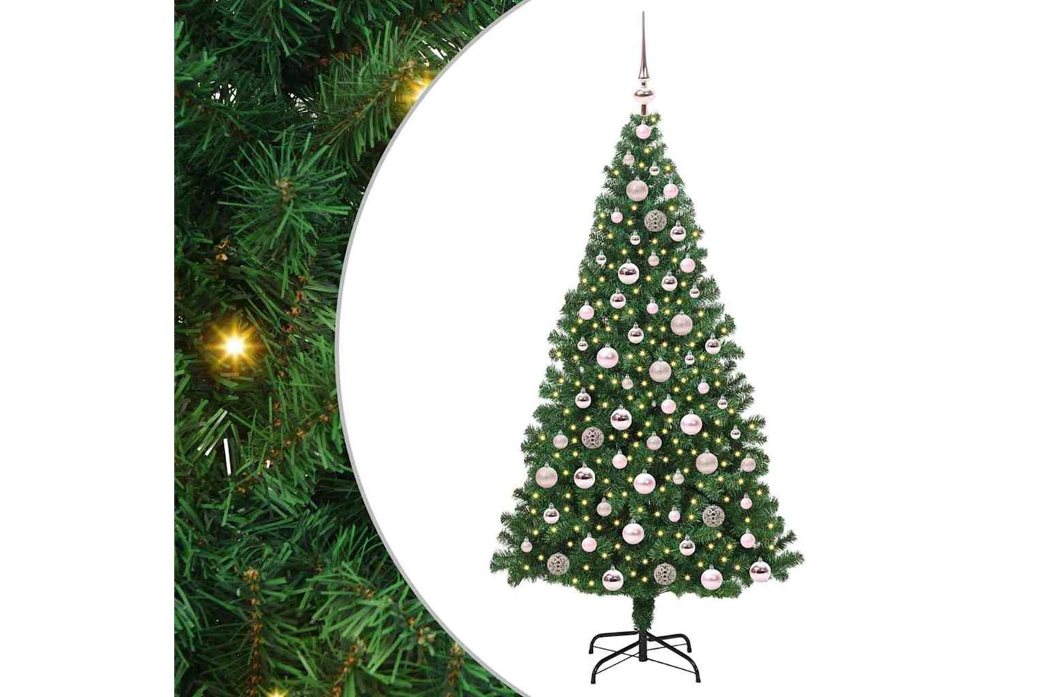 Vidaxl Artificial Christmas Tree With 300 Leds With Stand Green 180 Cm-2