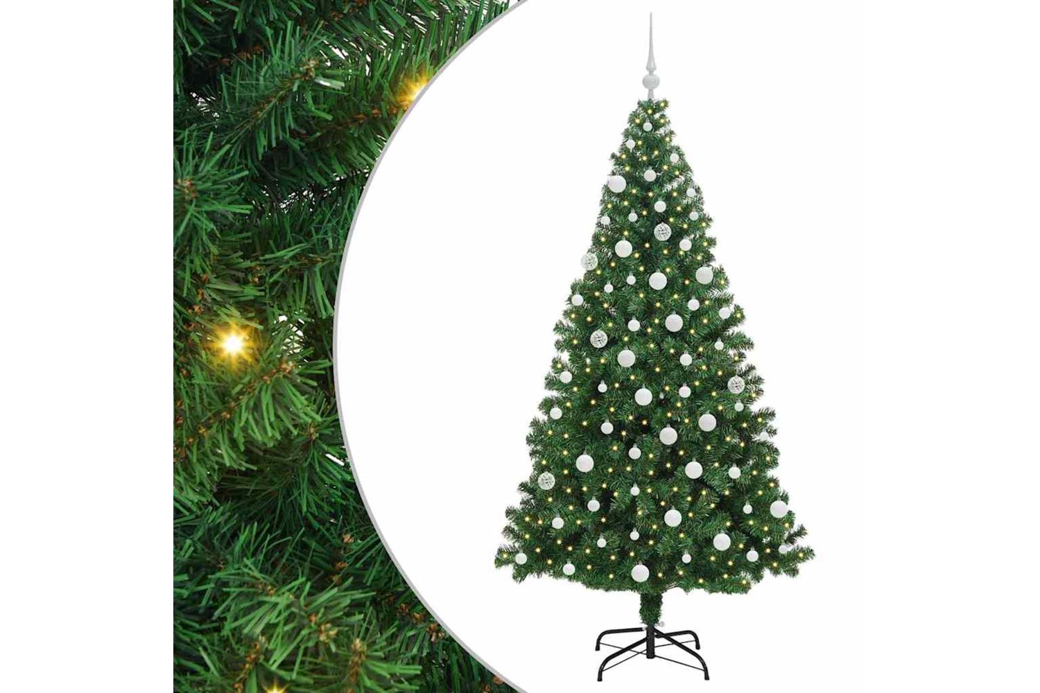 Vidaxl Artificial Christmas Tree With 300 Leds With Stand Green 180 Cm-2
