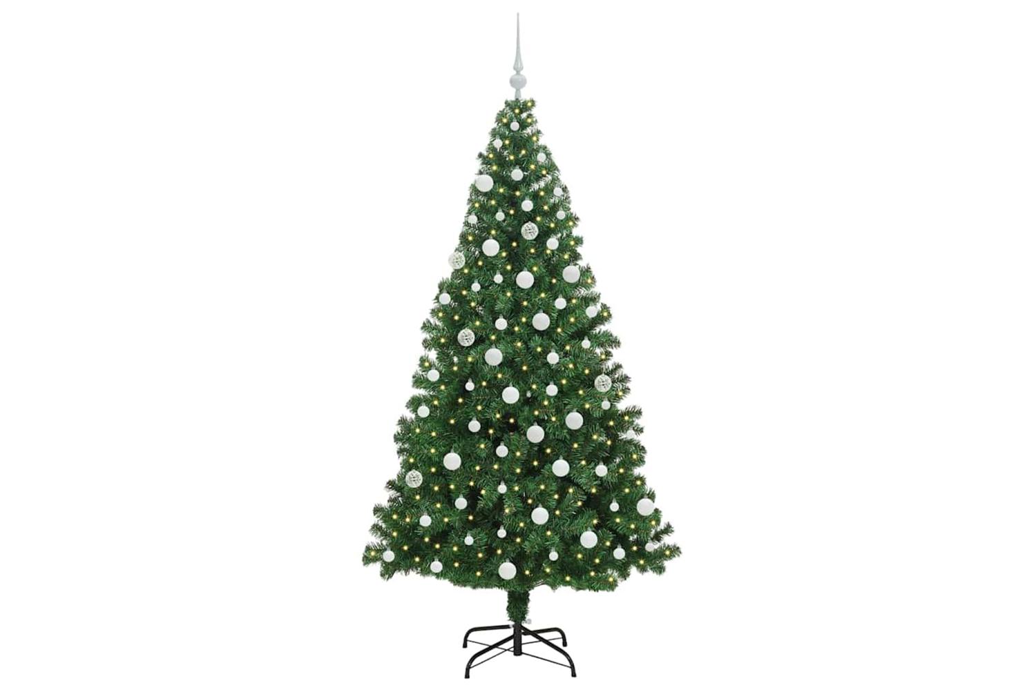 Vidaxl Artificial Christmas Tree With 300 Leds With Stand Green 180 Cm-3