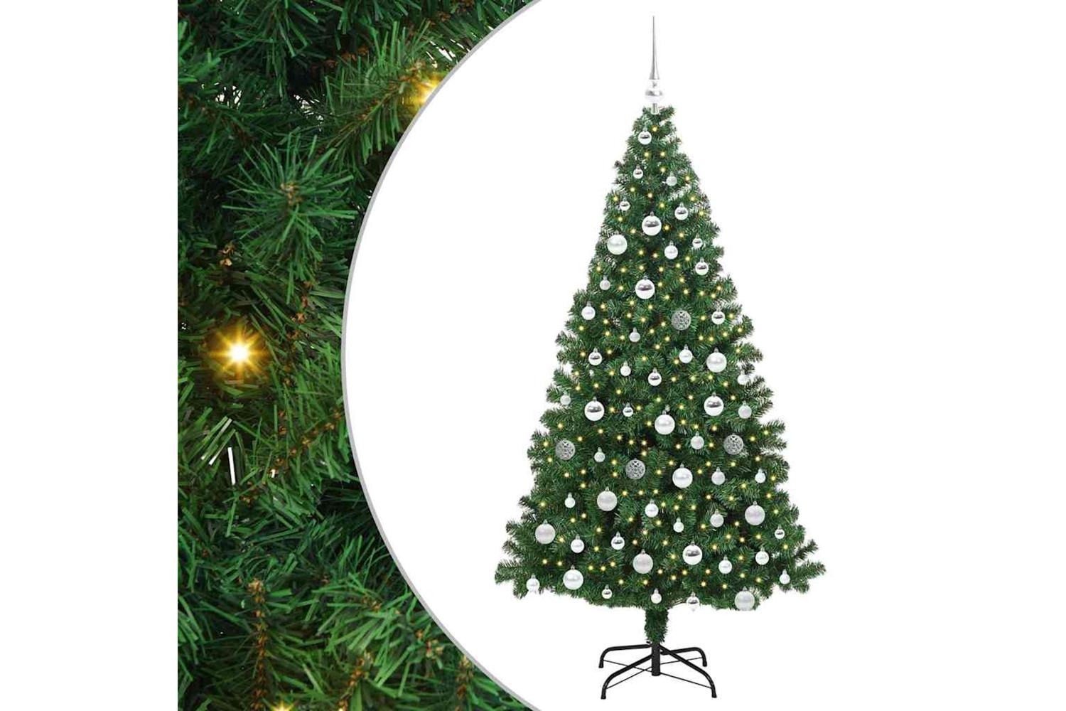 Vidaxl Artificial Christmas Tree With 300 Leds With Stand Green 180 Cm-2