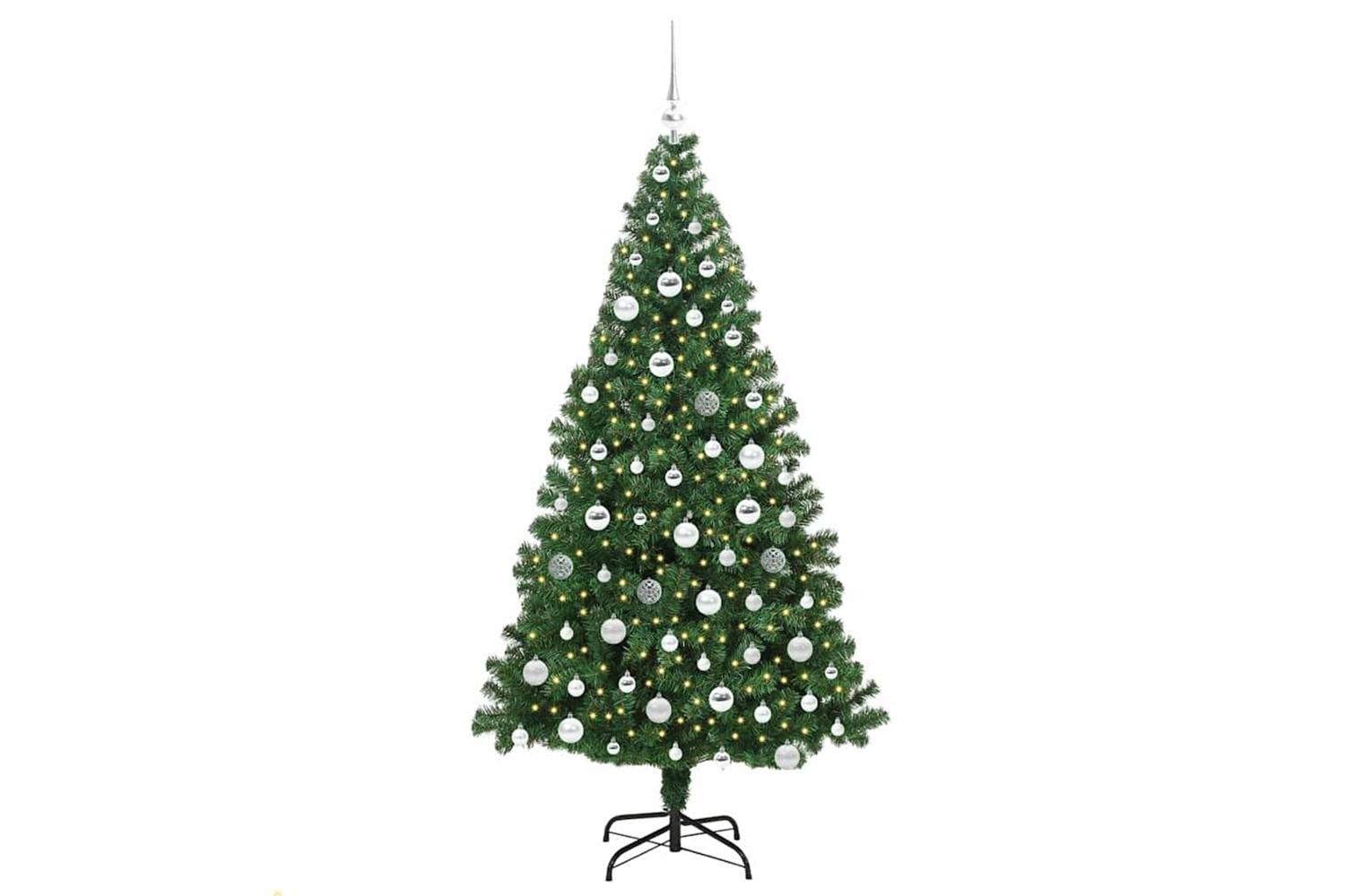 Vidaxl Artificial Christmas Tree With 300 Leds With Stand Green 180 Cm-3