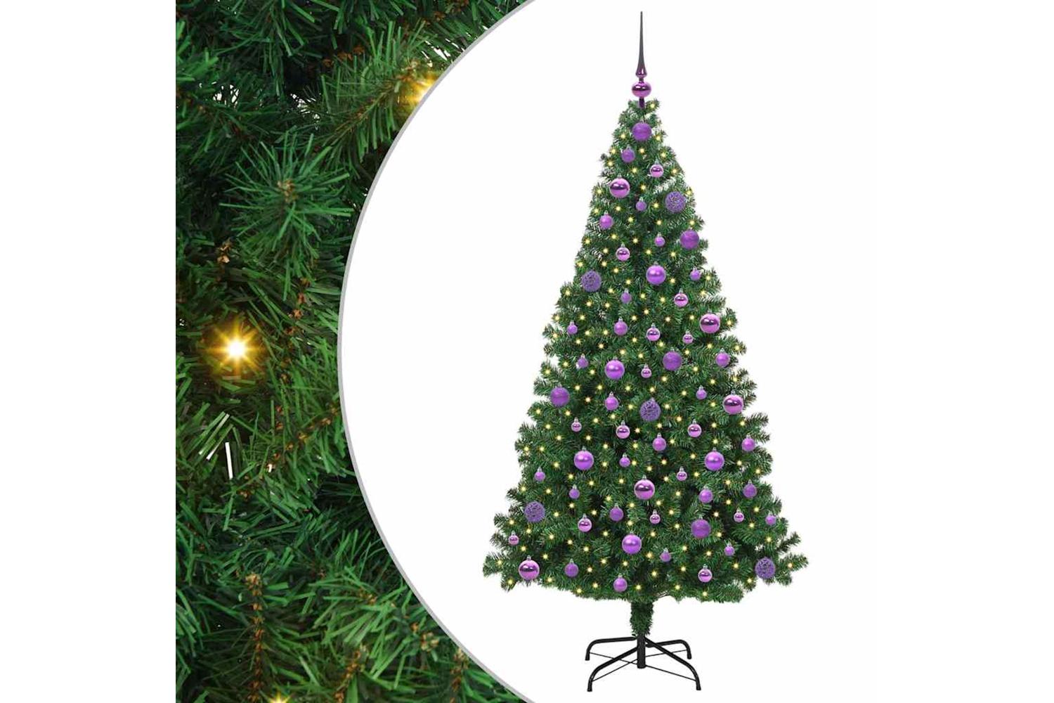 Vidaxl Artificial Christmas Tree With 300 Leds With Stand Green 180 Cm-2