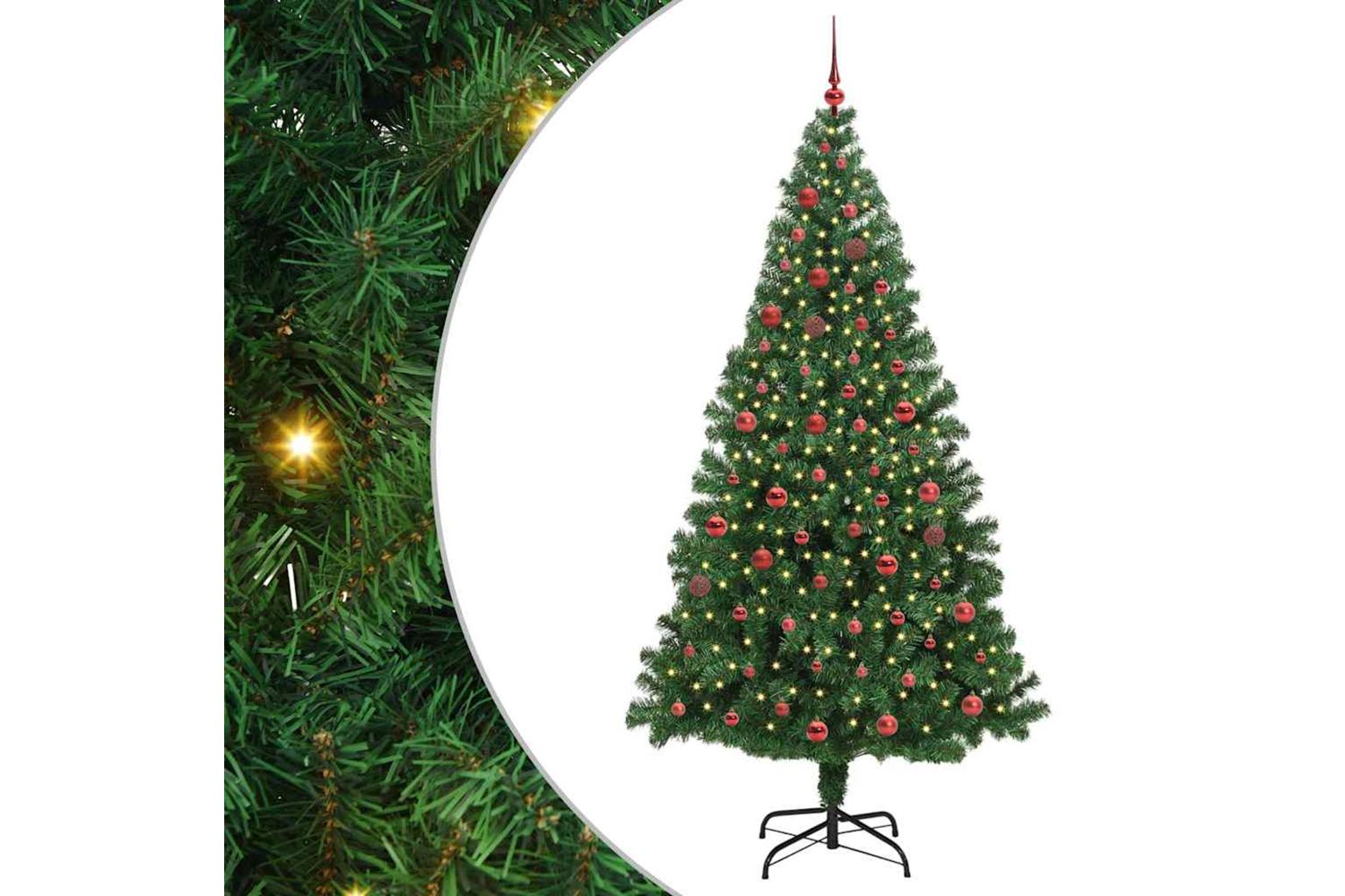 Vidaxl Artificial Christmas Tree With 300 Leds With Stand Green 210 Cm-2