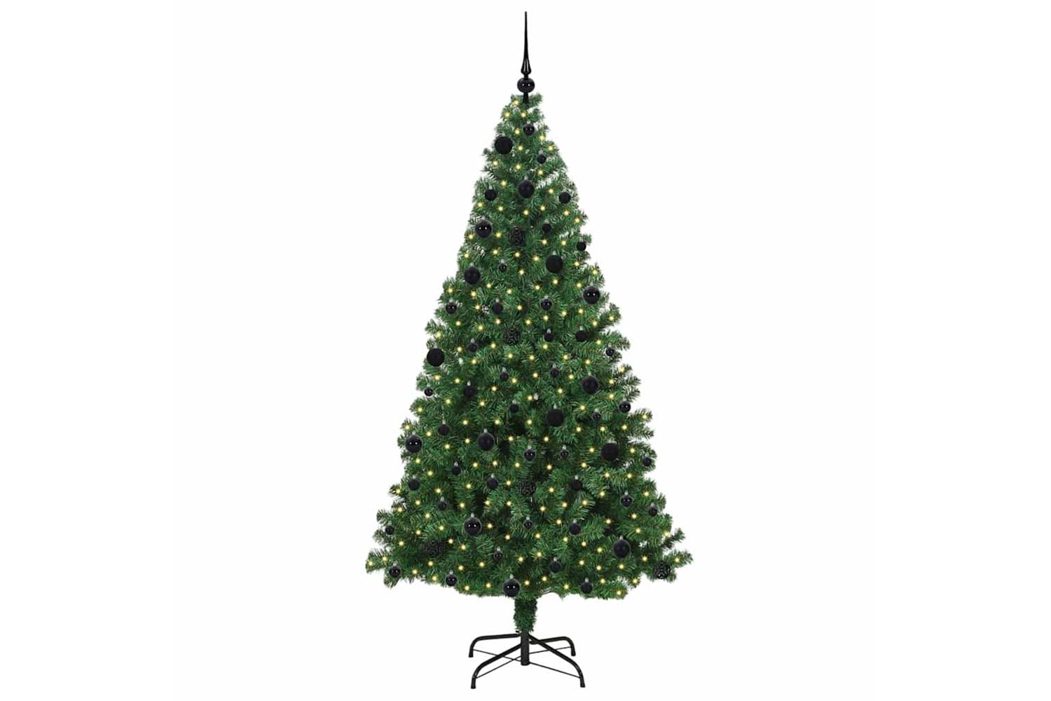 Vidaxl Artificial Christmas Tree With 300 Leds With Stand Green 210 Cm-3