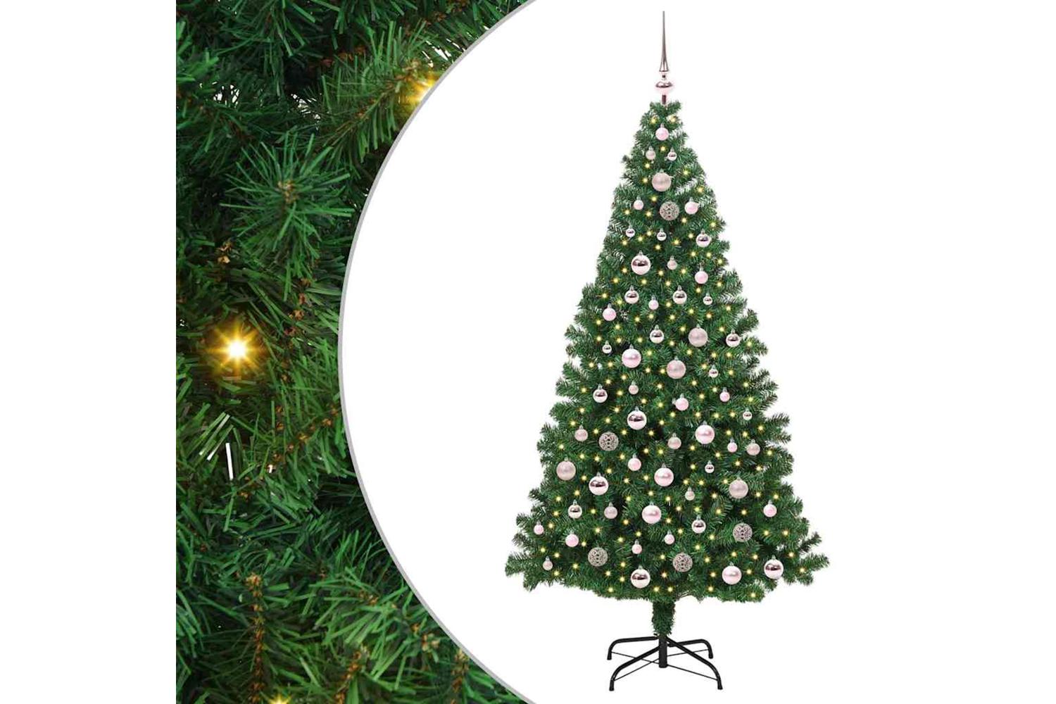 Vidaxl Artificial Christmas Tree With 300 Leds With Stand Green 210 Cm-2