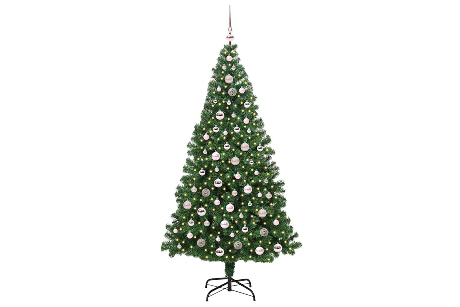 Vidaxl Artificial Christmas Tree With 300 Leds With Stand Green 210 Cm-3