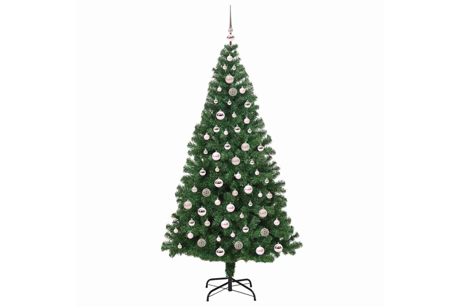Vidaxl Artificial Christmas Tree With 300 Leds With Stand Green 210 Cm-4