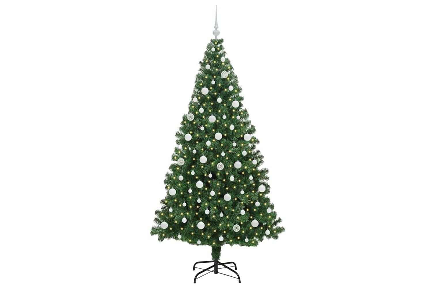 Vidaxl Artificial Christmas Tree With 300 Leds With Stand Green 210 Cm-3