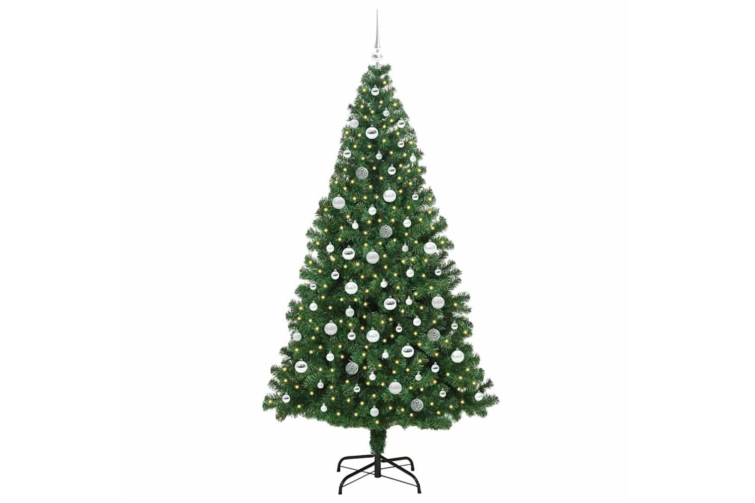 Vidaxl Artificial Christmas Tree With 300 Leds With Stand Green 210 Cm-3