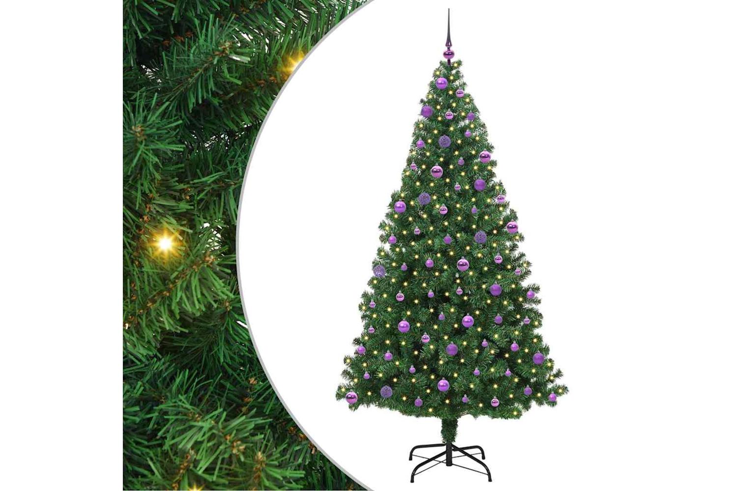 Vidaxl Artificial Christmas Tree With 300 Leds With Stand Green 210 Cm-2