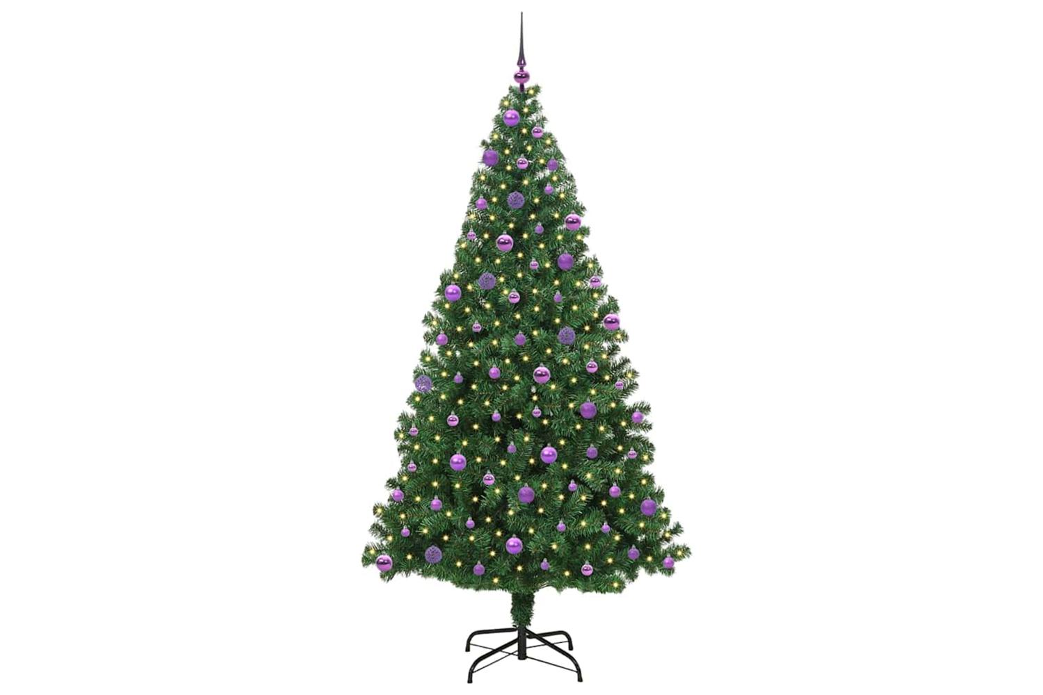 Vidaxl Artificial Christmas Tree With 300 Leds With Stand Green 210 Cm-3