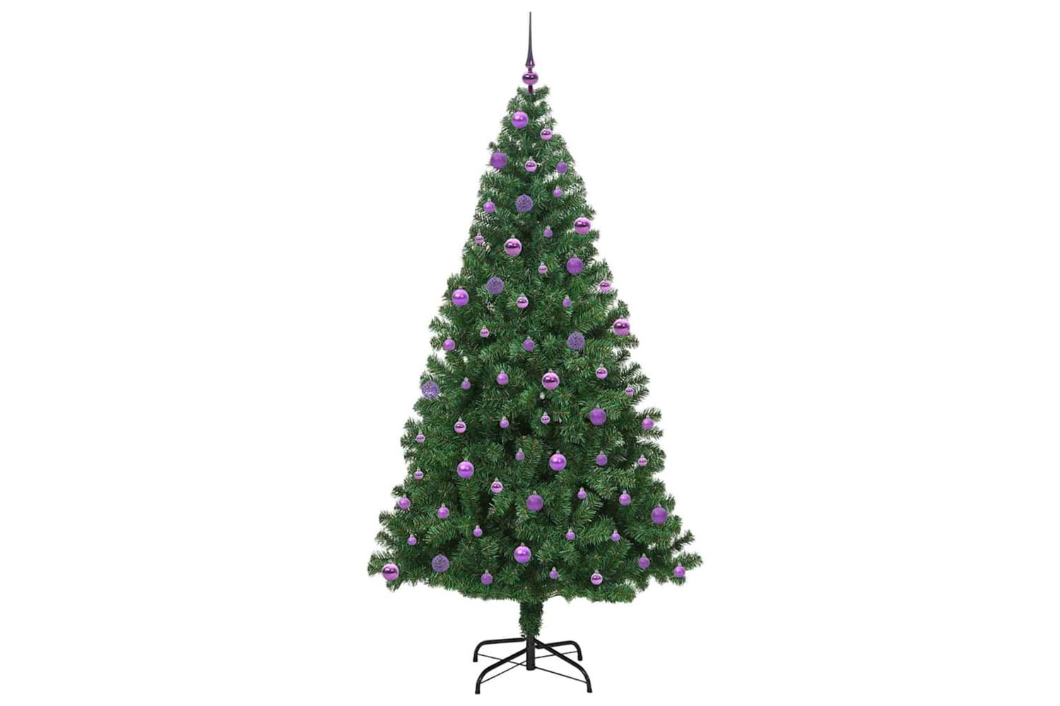 Vidaxl Artificial Christmas Tree With 300 Leds With Stand Green 210 Cm-4
