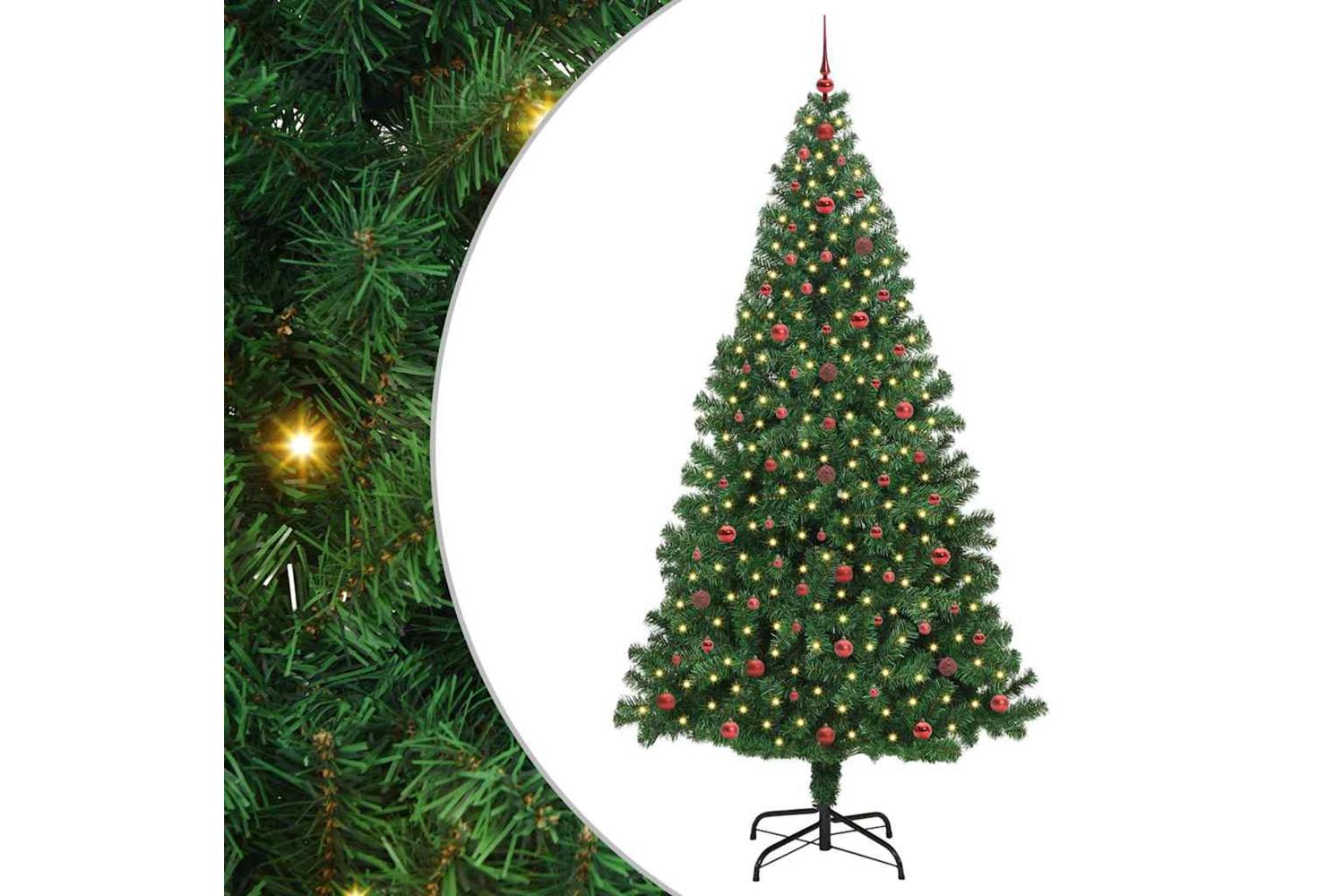 Vidaxl Artificial Christmas Tree With 300 Leds With Stand Green 240 Cm-2