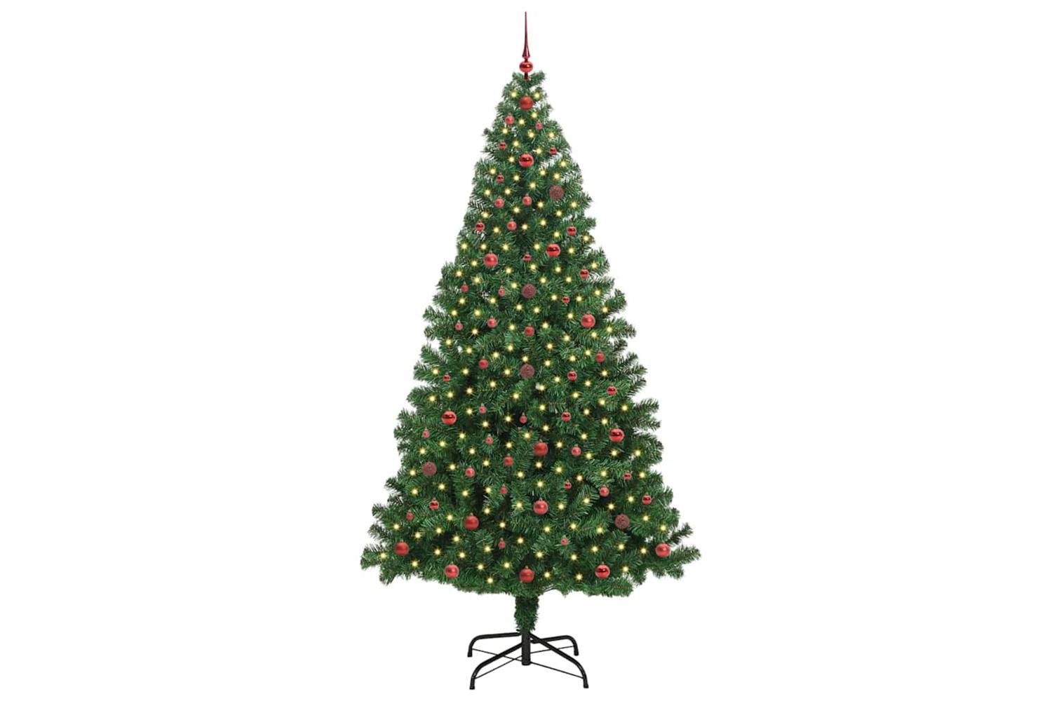 Vidaxl Artificial Christmas Tree With 300 Leds With Stand Green 240 Cm-3
