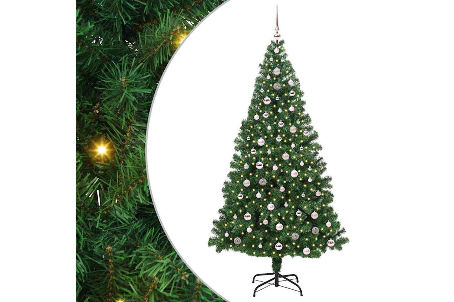 Vidaxl Artificial Christmas Tree With 300 Leds With Stand Green 240 Cm-2