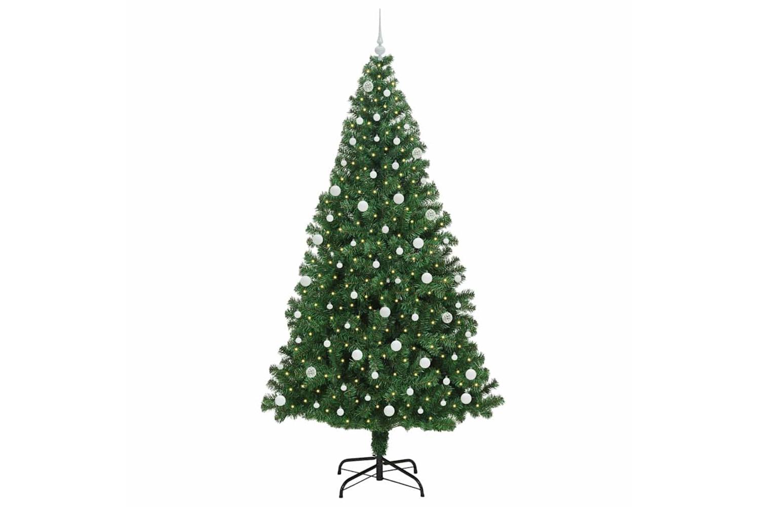 Vidaxl Artificial Christmas Tree With 300 Leds With Stand Green 240 Cm-3