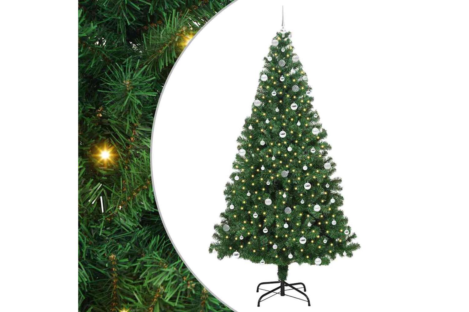 Vidaxl Artificial Christmas Tree With 300 Leds With Stand Green 240 Cm-2