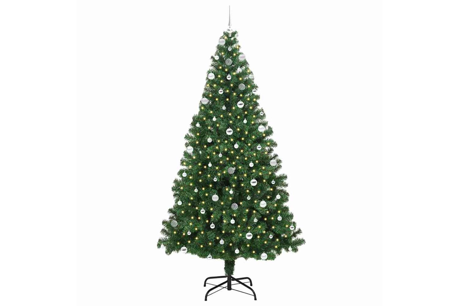 Vidaxl Artificial Christmas Tree With 300 Leds With Stand Green 240 Cm-3