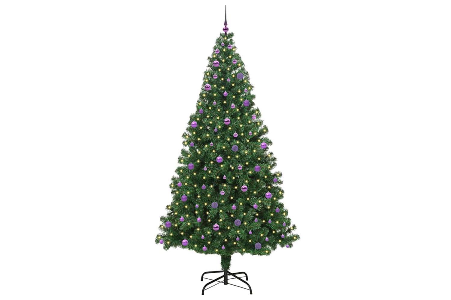 Vidaxl Artificial Christmas Tree With 300 Leds With Stand Green 240 Cm-3