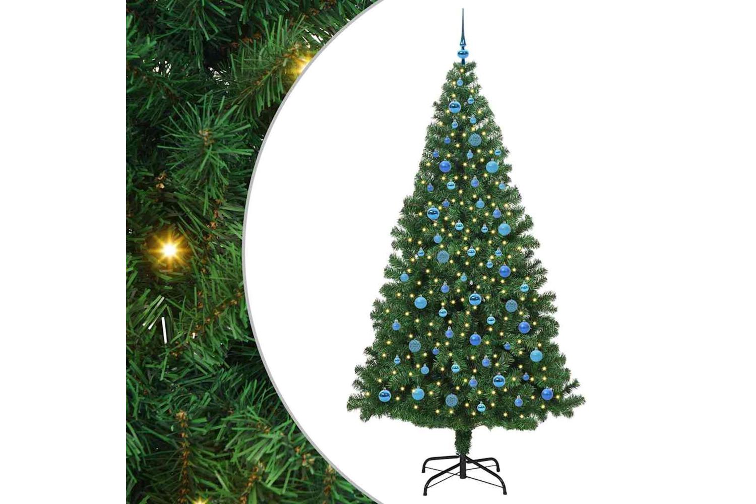 Vidaxl Artificial Christmas Tree With 300 Leds With Stand Green 240 Cm-2