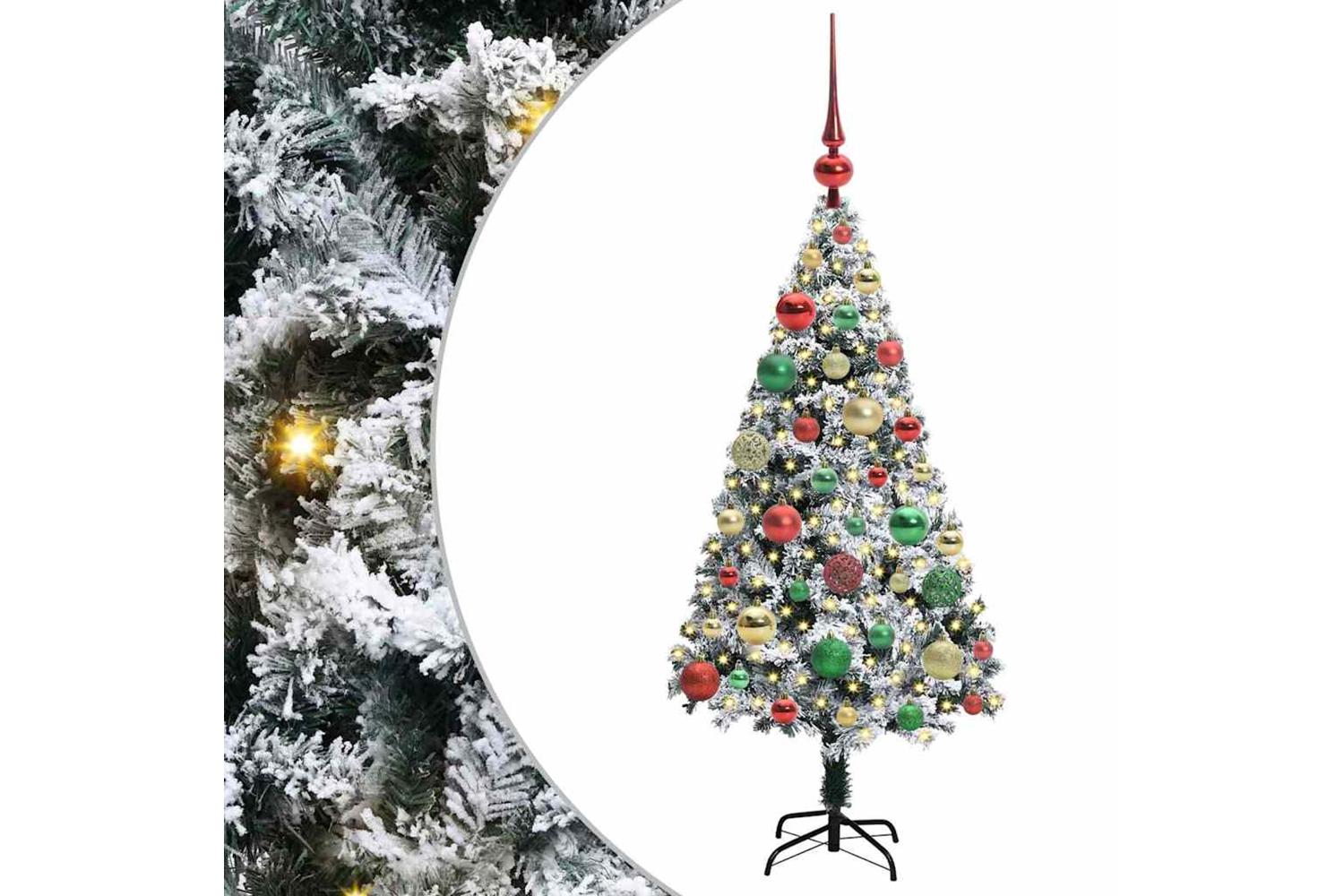 Vidaxl Artificial Christmas Tree With 150 Leds With Stand Green 120 Cm-2