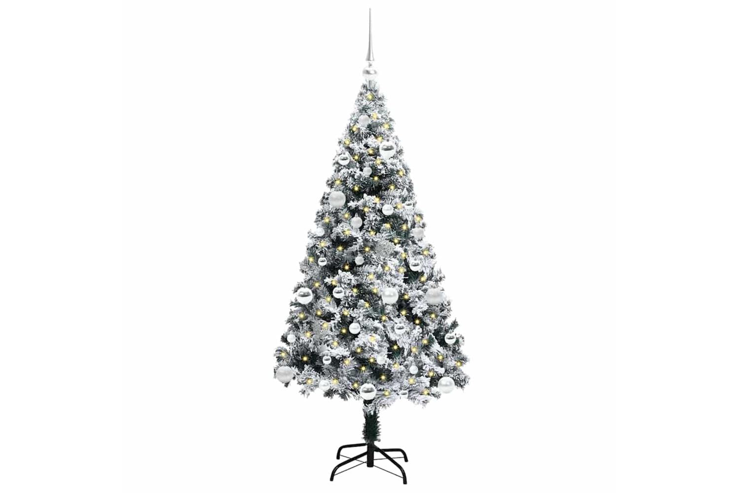 Vidaxl Artificial Christmas Tree With 150 Leds With Stand Green 150 Cm-3