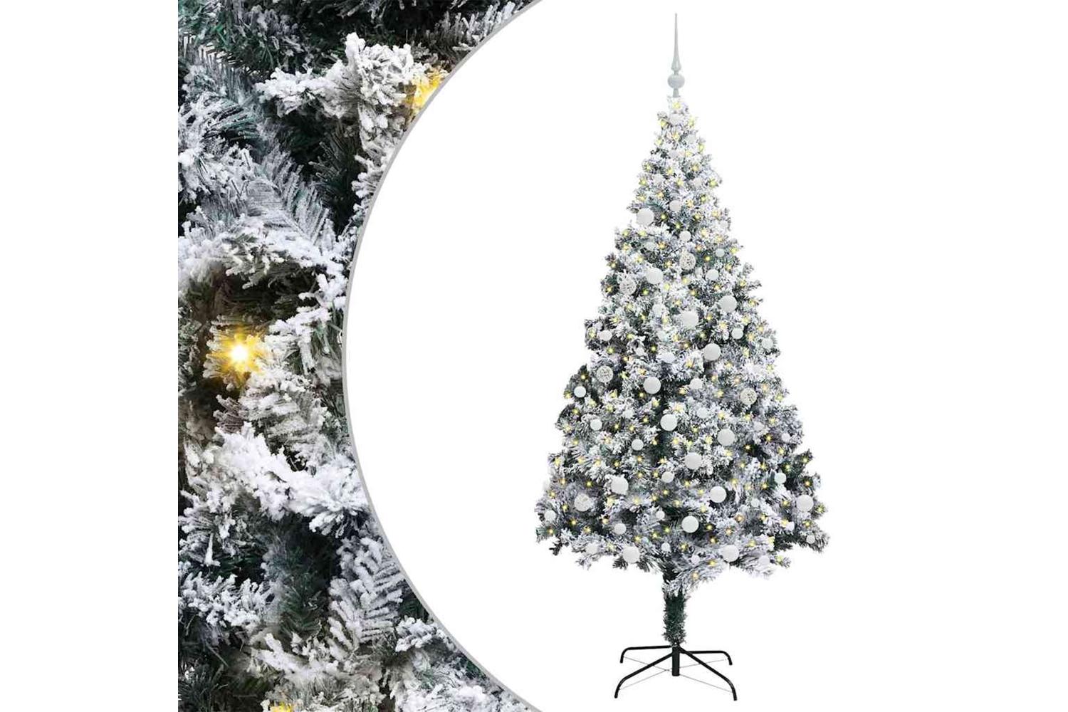 Vidaxl Artificial Christmas Tree With 300 Leds With Stand Green 180 Cm-2