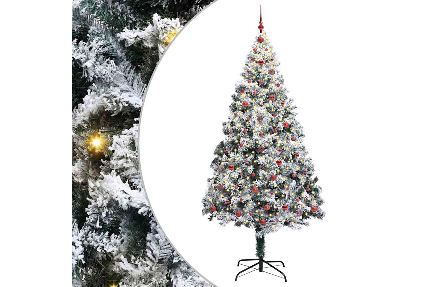 Vidaxl Artificial Christmas Tree With 300 Leds With Stand Green 240 Cm-2