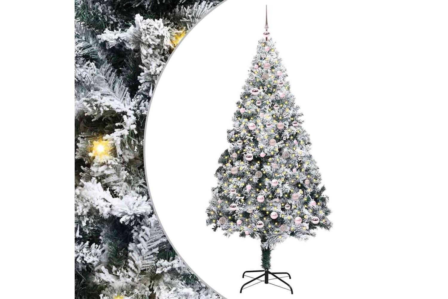 Vidaxl Artificial Christmas Tree With 300 Leds With Stand Green 240 Cm-2