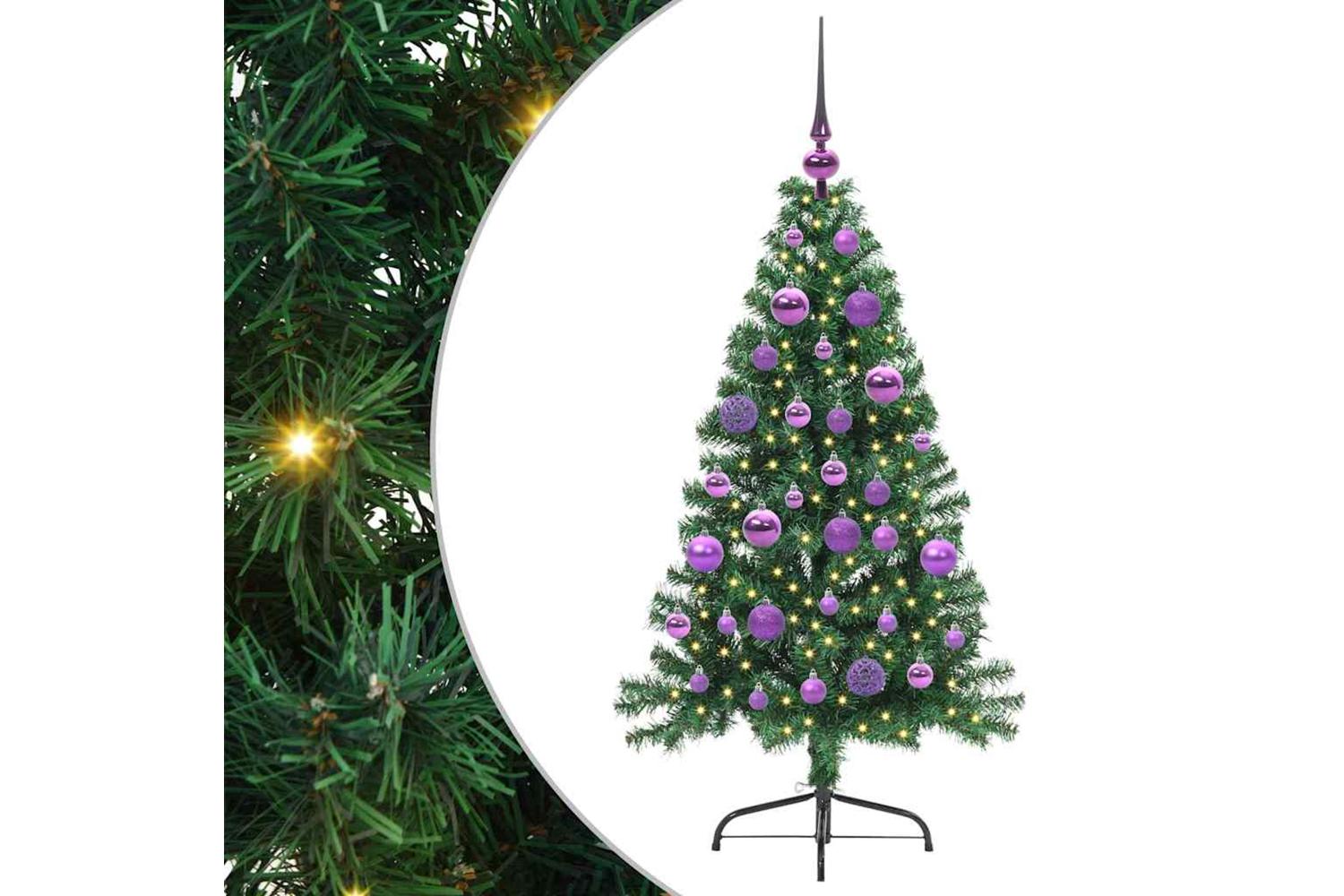 Vidaxl Artificial Pre-lit Christmas Tree Green 120 Cm Pvc-2