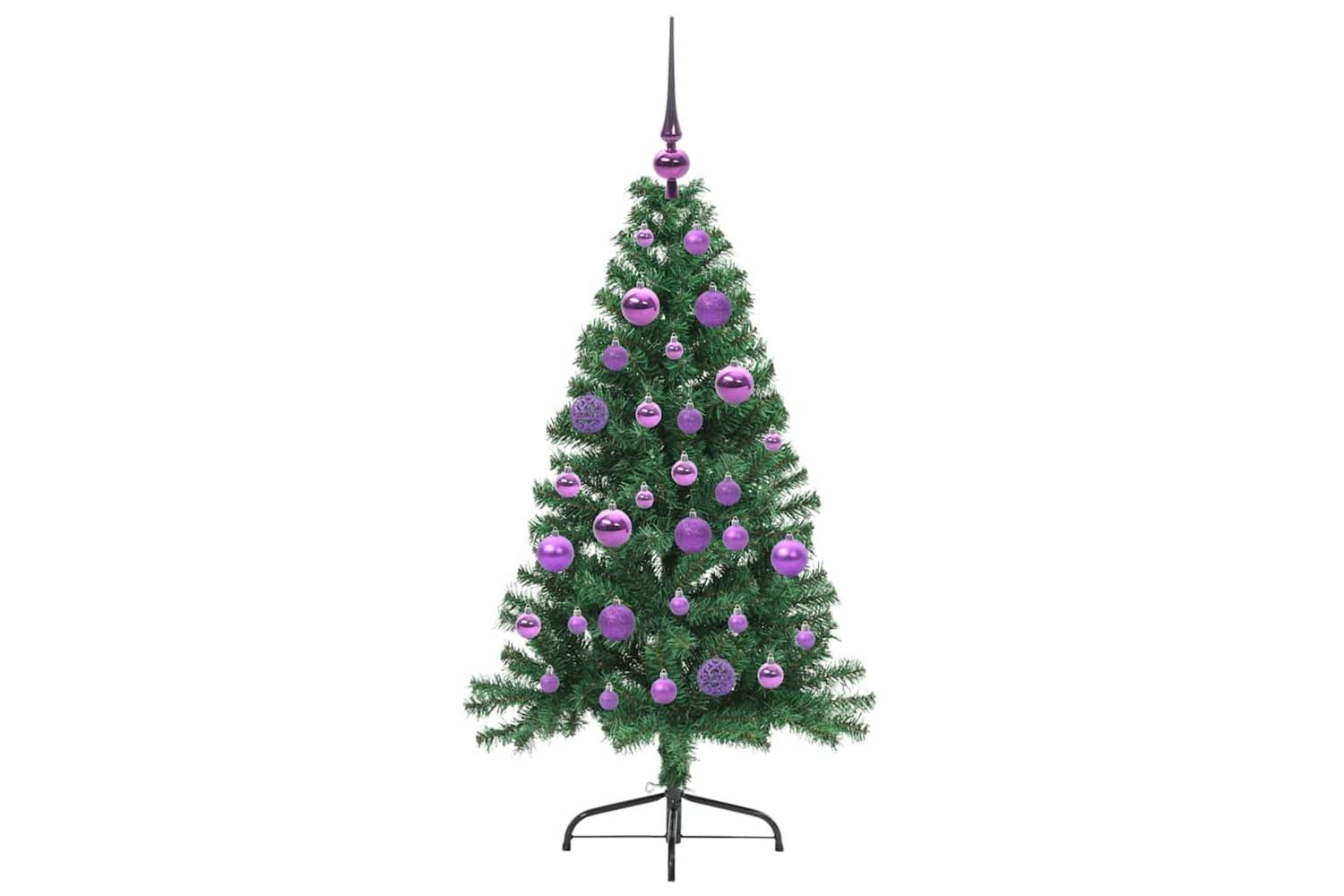Vidaxl Artificial Pre-lit Christmas Tree Green 120 Cm Pvc-4