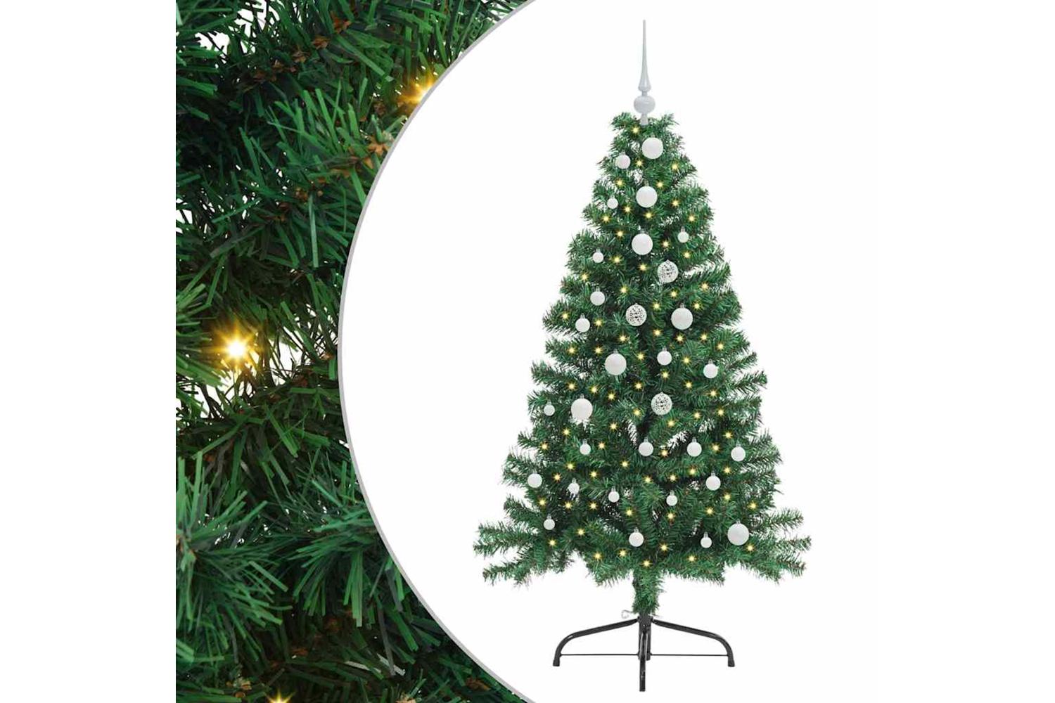 Vidaxl Artificial Pre-lit Christmas Tree Green 150 Cm Pvc-2