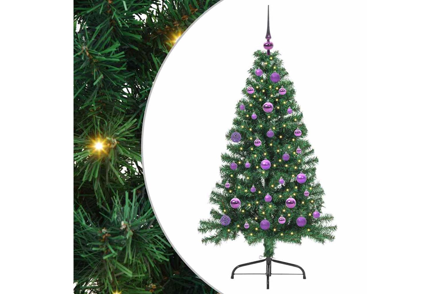 Vidaxl Artificial Pre-lit Christmas Tree Green 150 Cm Pvc-2