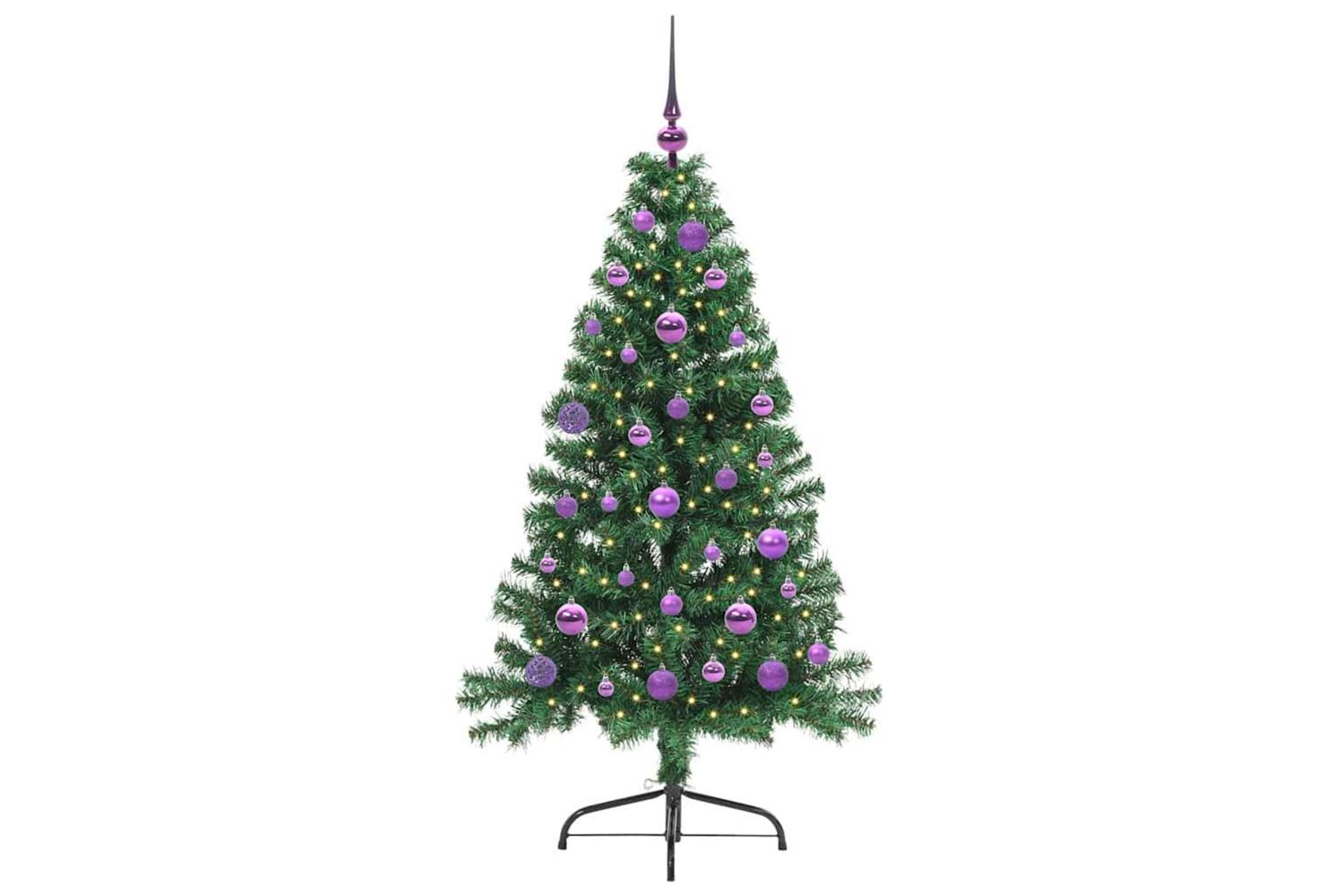 Vidaxl Artificial Pre-lit Christmas Tree Green 150 Cm Pvc-3