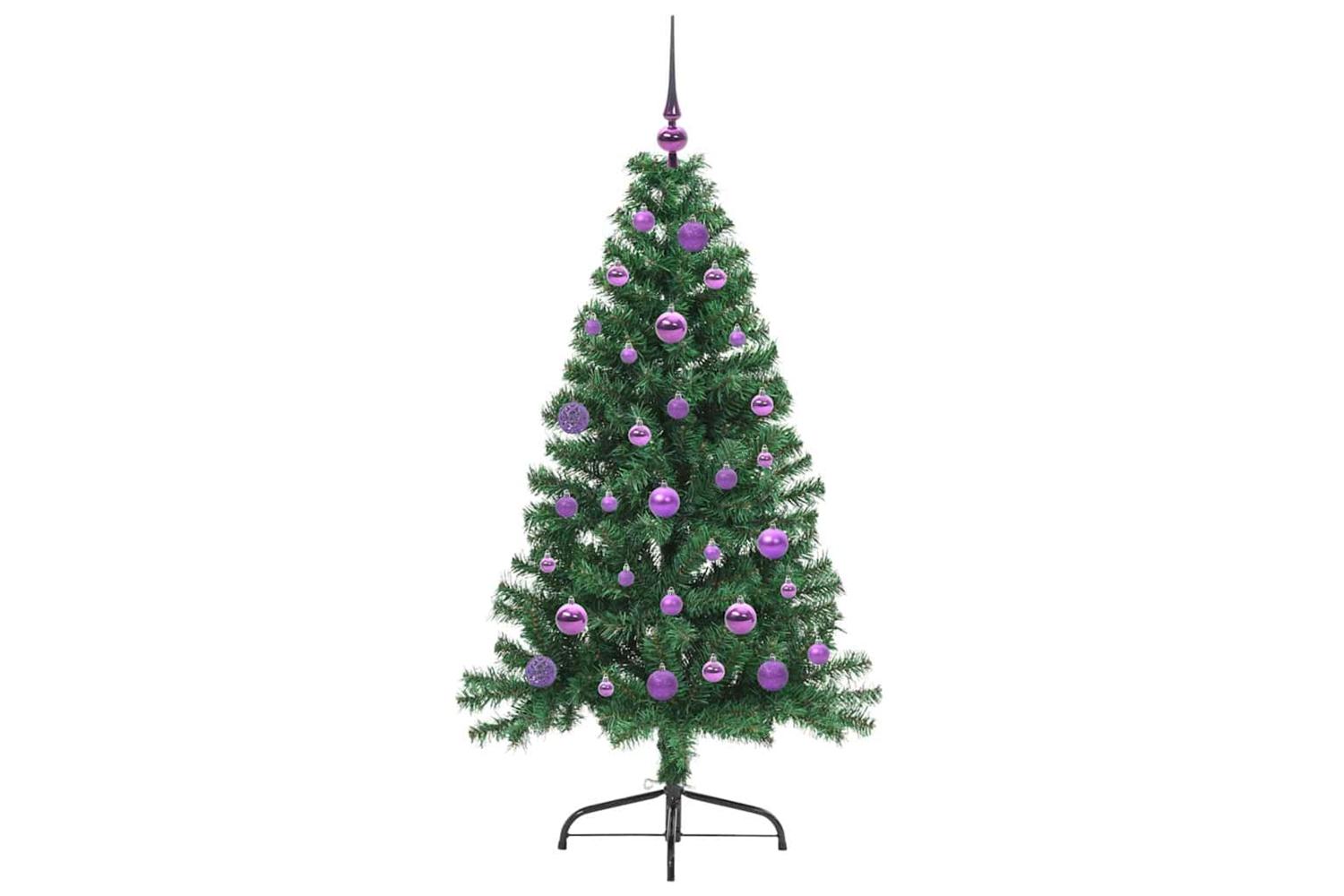 Vidaxl Artificial Pre-lit Christmas Tree Green 150 Cm Pvc-4